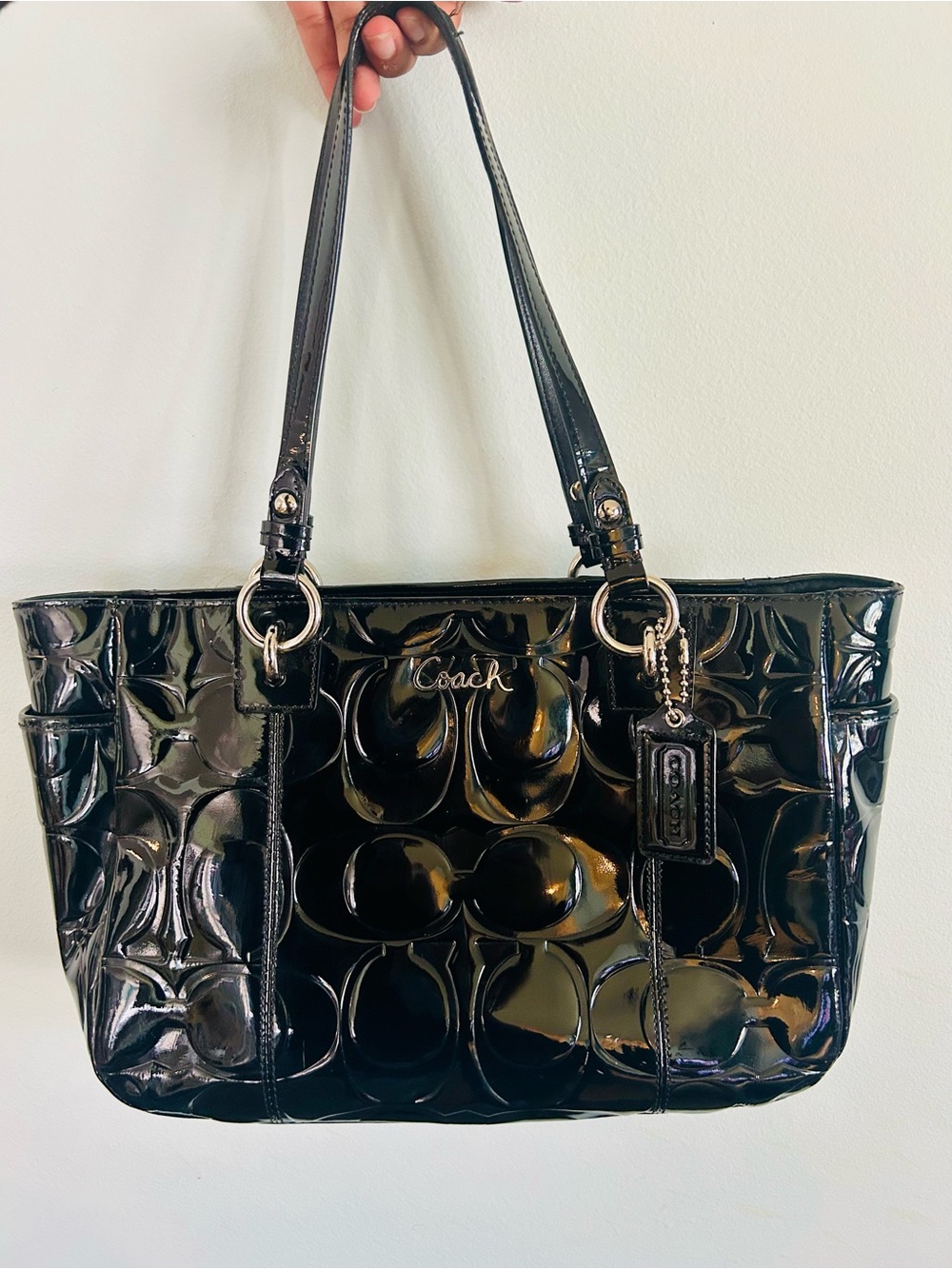 Coach Black Patent Gallery Tote